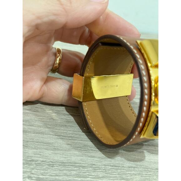 Hermès Collier De Chien Leather and Metal Bracelet Gold *Adjustable - Picture 6 of 8